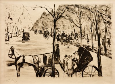 Alley in the Tiergarten with Carriage in the Foreground by Lesser Ury
