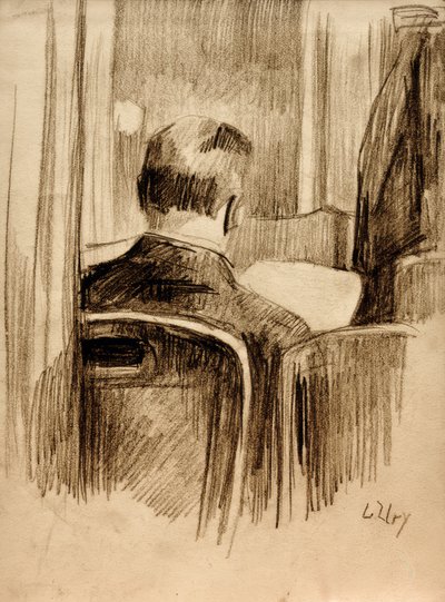Reader in the Café by Lesser Ury