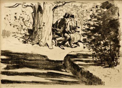 Couple on the Bench by Lesser Ury