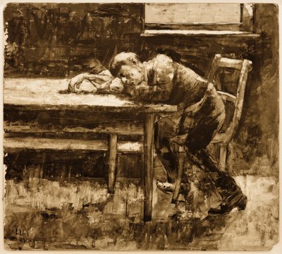 Sleeping Worker by Lesser Ury