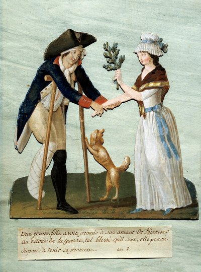 A Young Girl Finds Her Promised Wounds After the War and Keeps Her Promise to Marry Her by Lesueur Brothers