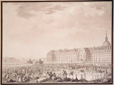 French revolution: taking up arms at the Invalides on 14 July 1789 by Lesueur Brothers