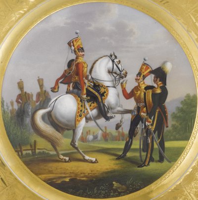 Chief Officer and Under Officer of the Life-Guards Hussar Regiment, 1829 by Lev Alexandrovich Belousov