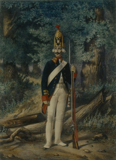 Grenadier of the Preobrazhensky Regiment in 1800 by Lev Alexandrovich Belousov
