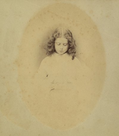 Edith Liddell Seated Beside a Vase of Foxgloves by Lewis Carroll