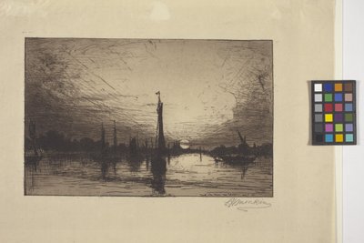 Sunset On The Rhine Near Cologne by Lewis Henry Meakin
