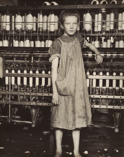 Addie Card, 12 Years Old. Spinner in Cotton Mill, North Pownal, Vermont by Lewis Hine