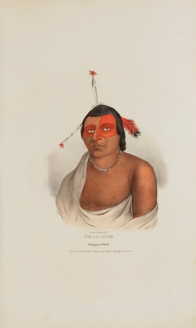 PE-A-JICK; A Chippewa Chief, from The Aboriginal Portfolio by Lewis, James Otto
