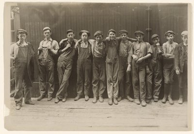 A Group of Young Fellows Working in a Cannery in Indianapolis, Indiana by Lewis W. Hine