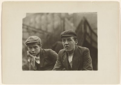 Two Boys in Coats and Caps, New Jersey by Lewis W. Hine