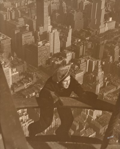 Climbing up the Beams on the Empire State - 100 Stories Up by Lewis Wickes Hine