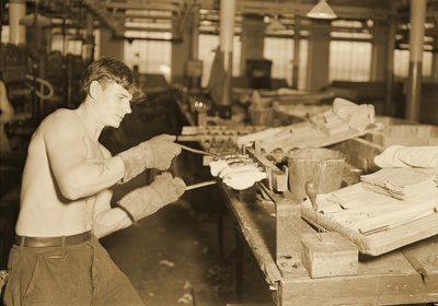 Factory worker at the Paragon Rubber Company, Massachusetts by Lewis Wickes Hine