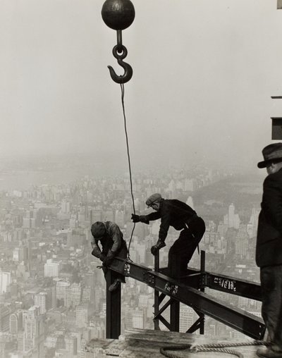 High on the Empire State Building, N.Y. by Lewis Wickes Hine