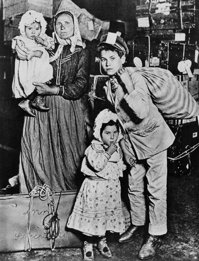 Immigrants arriving at Ellis Island in the early 20th century by Lewis Wickes Hine