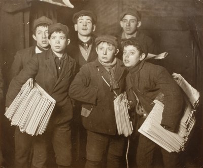 Newsboys by Lewis Wickes Hine