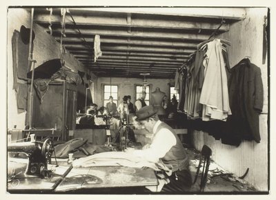 Old Time Garment Shop, New York City by Lewis Wickes Hine