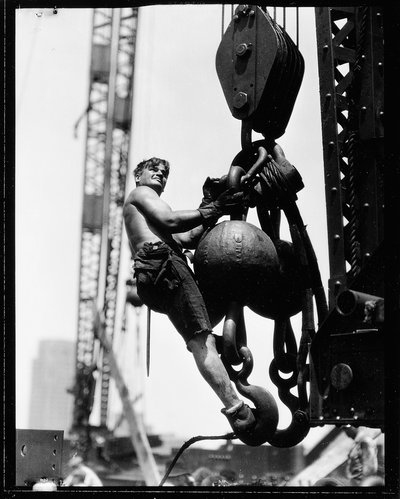 On the Hoist, The Empire State Building by Lewis Wickes Hine