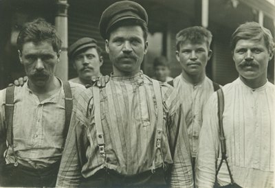 Steelworkers at Russian Boarding House, Homestead, Pennsylvania, 1907-8 by Lewis Wickes Hine