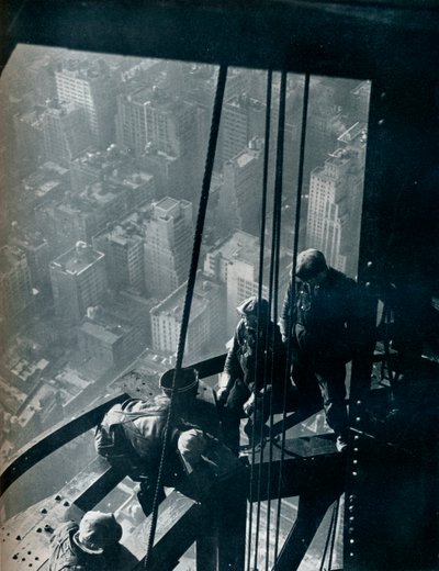 The Final Stages of the Mast, the Street is Some Quarter Mile Below by Lewis Wickes Hine