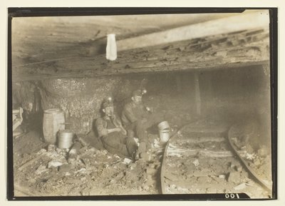 These Miners Like Their Lunch And A Little Rest In Such Low-Ceilinged Entries by Lewis Wickes Hine