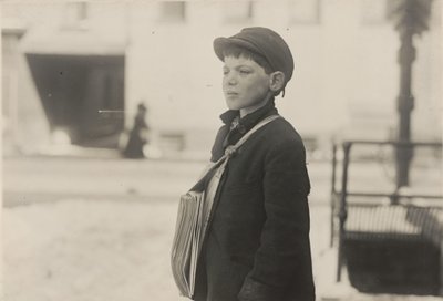 Tony Casale, “Bologna,” 11 years old, has been selling newspapers for 4 years, Hartford, Connecticut, March 1909 by Lewis Wickes Hine