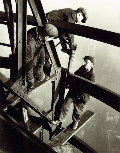 Top of the Mooring Mast, Empire State Building by Lewis Wickes Hine