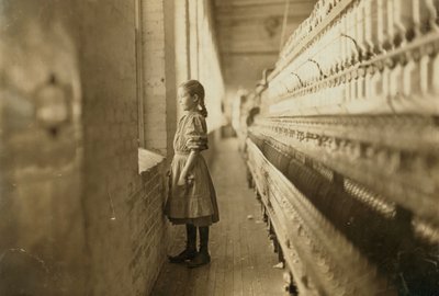 Young Girl Working in a Mill, Lincolnton, North Carolina, USA, c.1908 by Lewis Wickes Hine