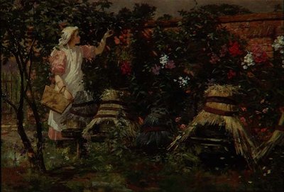 Girl and Bee Hives by Lexden L. Pocock