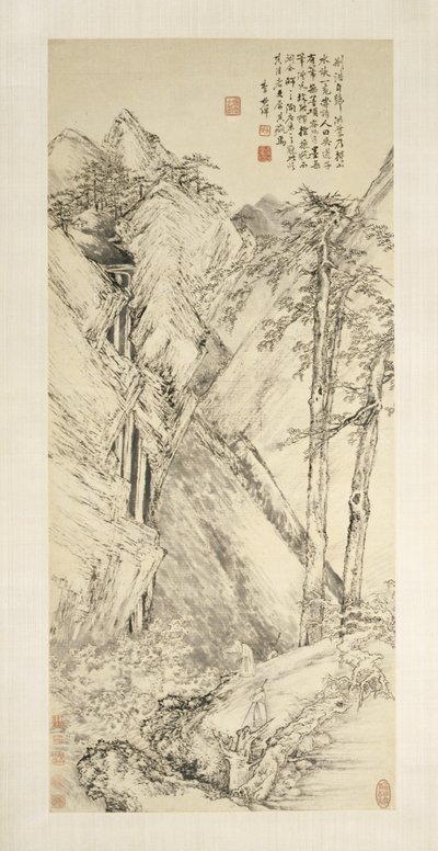 Landscape After Jing Hao and Guan Tong, c. 1690-1770 by Li Shizhuo