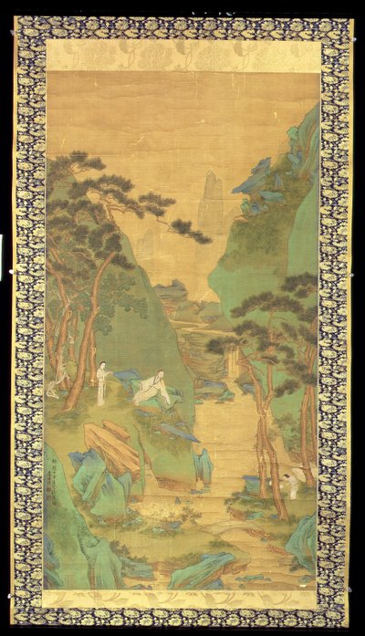A Scholar Listening to a Waterfall by Li Shizuo