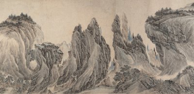 Landscape after Dong Yuan, Juran, Ma Yuan, and Xia Gui, dated yiwei, 1655 by Li Zai