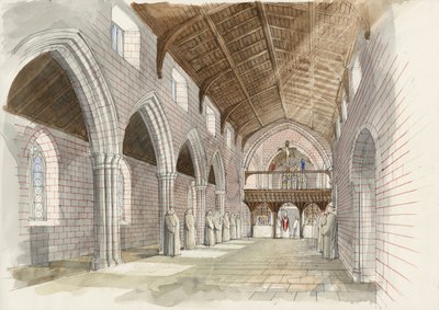 Reconstruction of the Abbey Church Nave at Shap Abbey c.1530 by Liam Wales