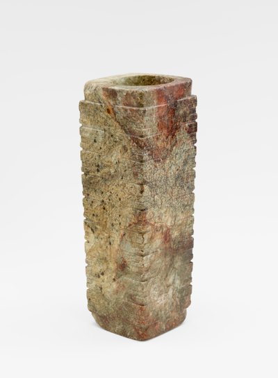 Nine-tier Tube (cong) with Masks, c.3300-2250 BC by Liangzhu culture