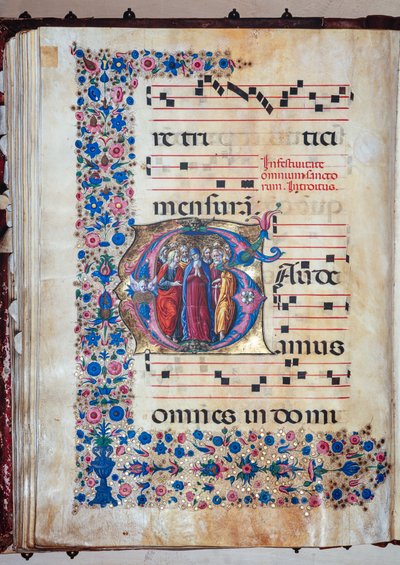 Piccolomini Library: Choir Book, Cod. 28.12, ff. 94v with the Virgin and All the Saints, by Francesco Rosselli and Liberale da Verona by Liberale da Verona
