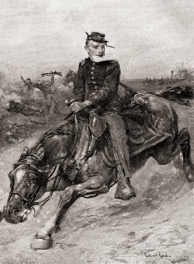 A dispatch rider during the American Civil War, from The Century Magazine, published 1887 by Unbekannt Unbekannt