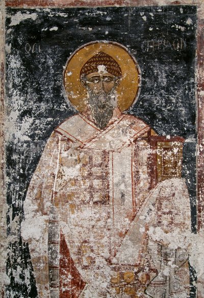 Apostle, Fresco in Byzantine Church of Holy Apostles in Agora of Athens, Greece by Unbekannt Unbekannt
