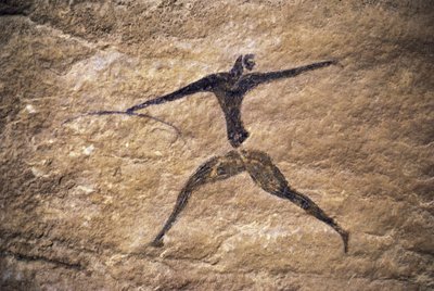 Archer, cave painting, Tassili n