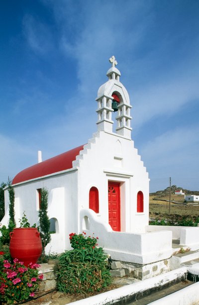 Church on Island of Mykonos, Cyclades Islands, Greece by Unbekannt Unbekannt
