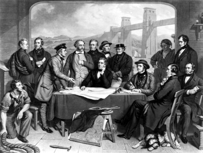 Conference of Engineers at Britannia Bridge by Unbekannt Unbekannt
