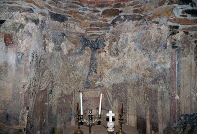 Damaged Fresco in Church in Kantanos, Crete, Greece by Unbekannt Unbekannt