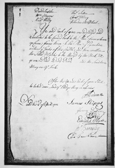 Death Sentence passed on pirates by the Admiralty Court at Cape Corso Castle, Gold Coast by Unbekannt Unbekannt