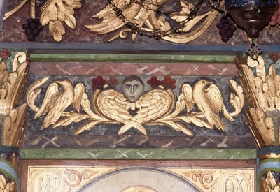 Decoration (Detail), Iconostasis in Byzantine Church of St George, Anidri, Crete, Greece by Unbekannt Unbekannt