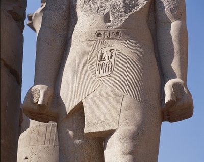 Detail of Colossal Statue of Pharaoh with Cartouche of Court of Ramses II by Unbekannt Unbekannt