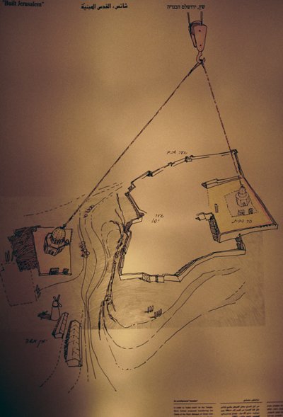 Drawing with Dome of the Rock, Jerusalem, Israel, Jerusalem Tower of David Museum by Unbekannt Unbekannt