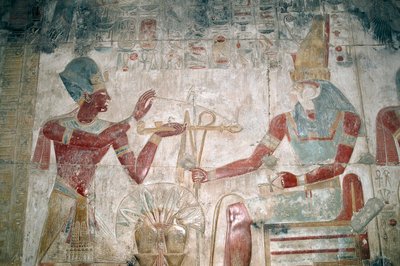 Egypt, Abydos, Temple of pharaoh Seti I, Osiris chapel (detail) by Unbekannt Unbekannt