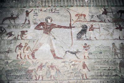 Tomb of Khnumhotep III, Mural Painting Depicting Hunting Scene by Unbekannt Unbekannt