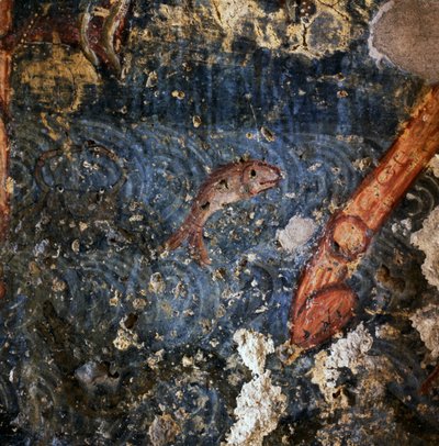 Fish, Detail of Fresco in Monastery of Agios Georgios, Diavaide, Crete, Greece by Unbekannt Unbekannt