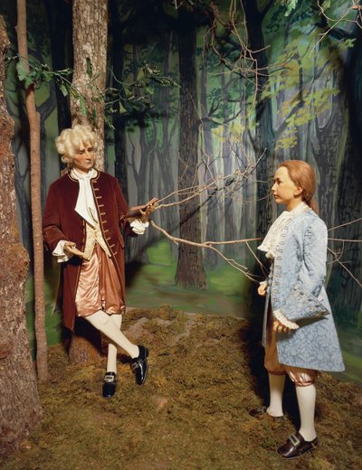 Jean Jacques Rousseau Giving Lesson in Grounds of Chenonceau to Claude Dupin