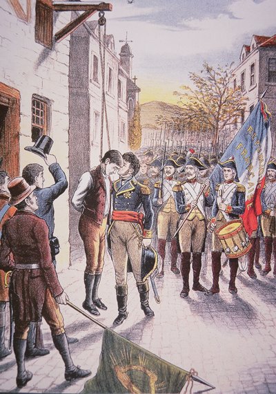 French General Jean Sarrazin kisses hanged Irish rebel Patrick Walsh by Unbekannt Unbekannt