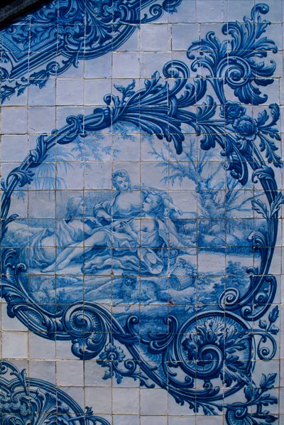 Glazed tiles from the Palace of the Counts of Estoi, Estoi, Portugal by Unbekannt Unbekannt